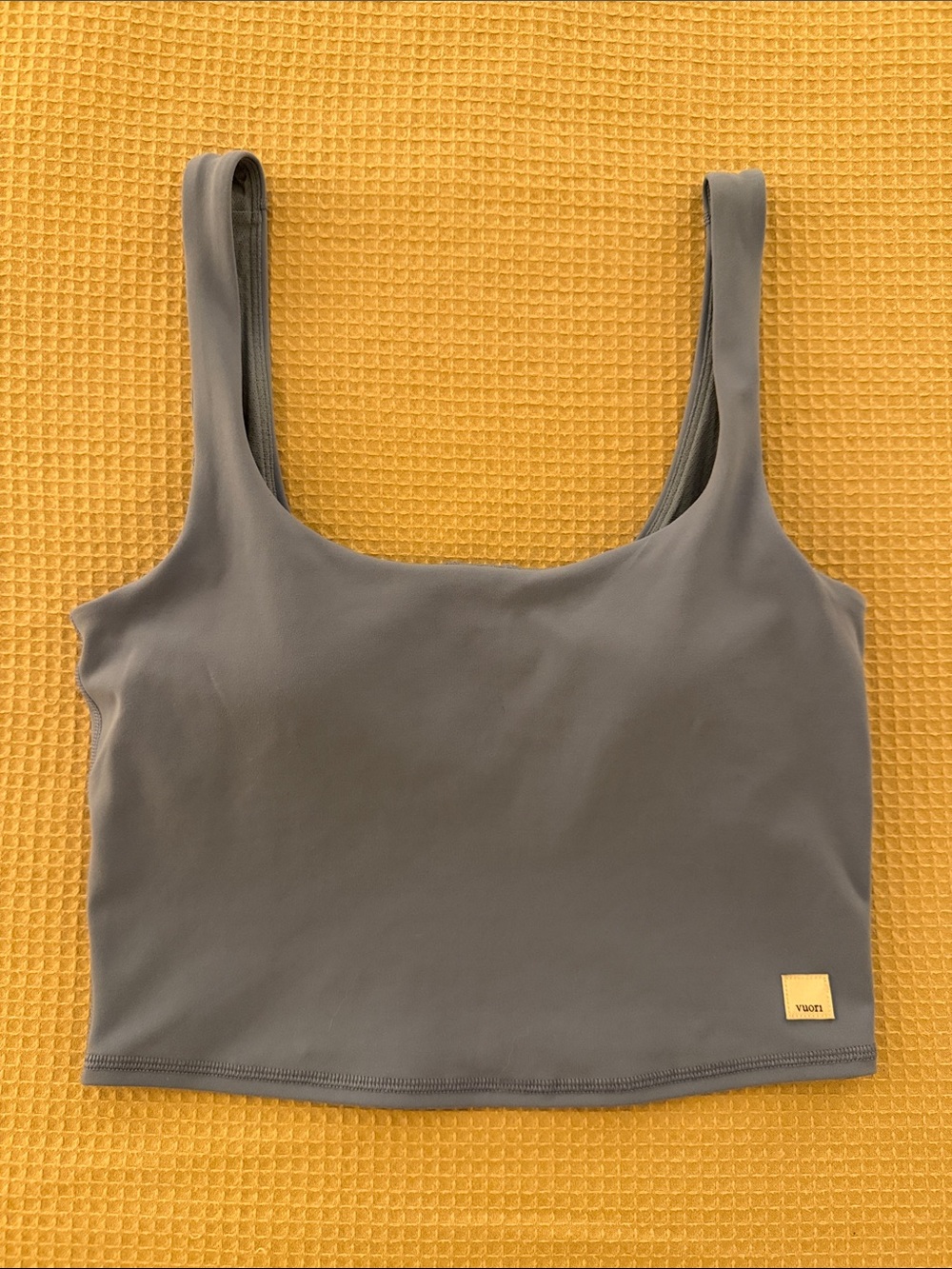 Vuori Light Blue Daily Crop Tank Top with Square Neck S